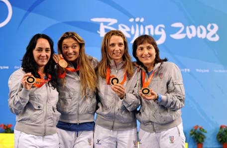 Vezzali, Granbassi, Salvatori e Trillini, bronzo nella Scherma - firoretto a squadre
